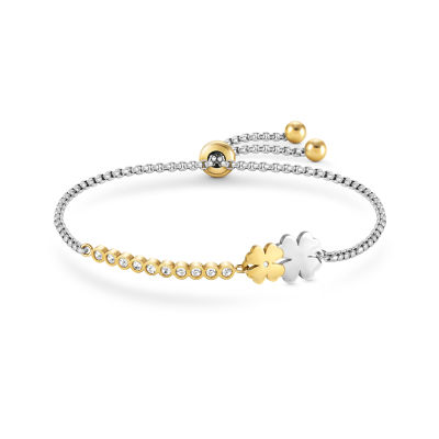 Pulseira Milleluci com 2 trevos – joia feminina em aço