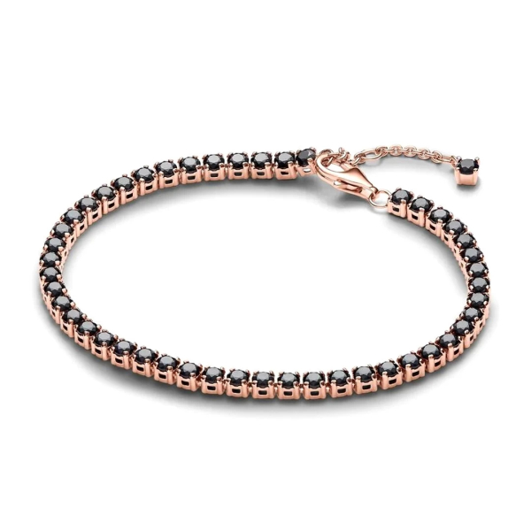 PULSEIRA PANDORA ROSE RIVIERA ZIRCOES PRETOS