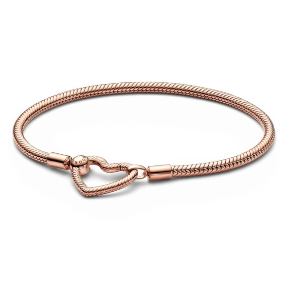 PULSEIRA PANDORA SNAKE FECHO CORAÇÃO