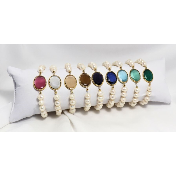 PULSEIRA PEROLAS C/PEDRA