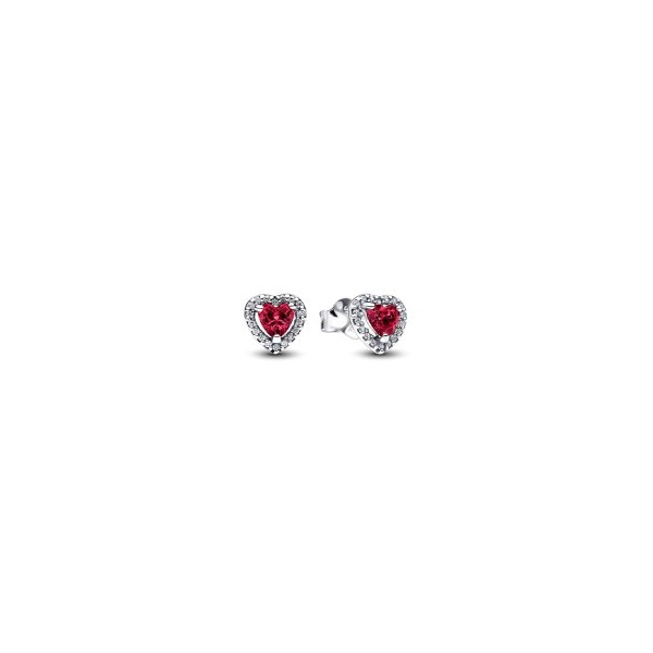 BRINCOS PANDORA HALO CORAÇAO VERMELHO