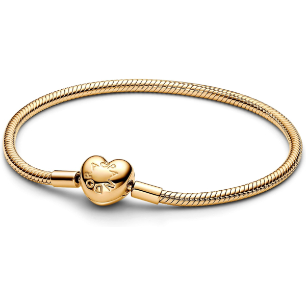 PULSEIRA PANDORA MALHA SNAKE FECHO CORAÇÃO