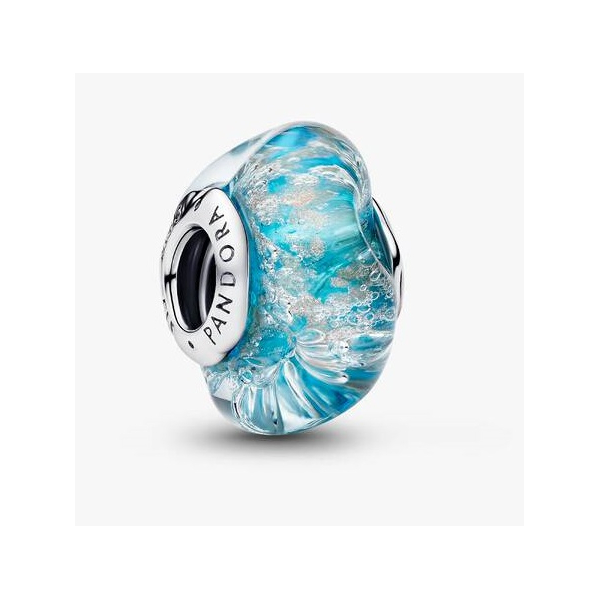 CONTA PANDORA MOMENTS MURANO TURQUESA E GLITTER