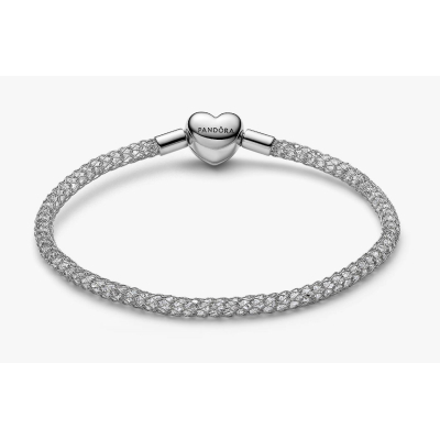 PULSEIRA PANDORA MESH RENDILHADA CORAÇAO