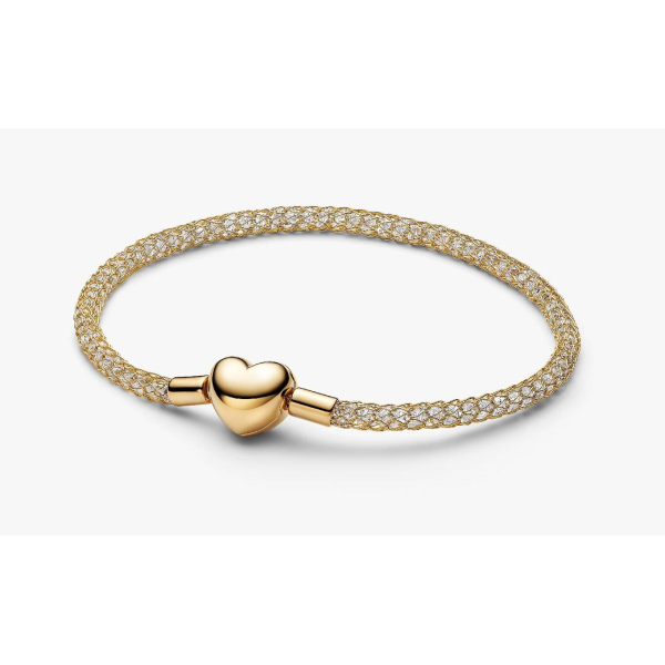 PULSEIRA PANDORA MESH RENDILHADA CORAÇAO